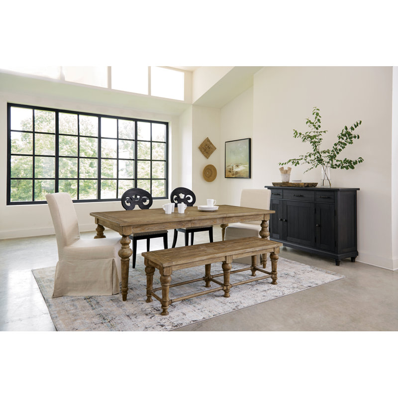 Sand & Stable Bauer Extendable Pine Solid Wood Dining Table & Reviews